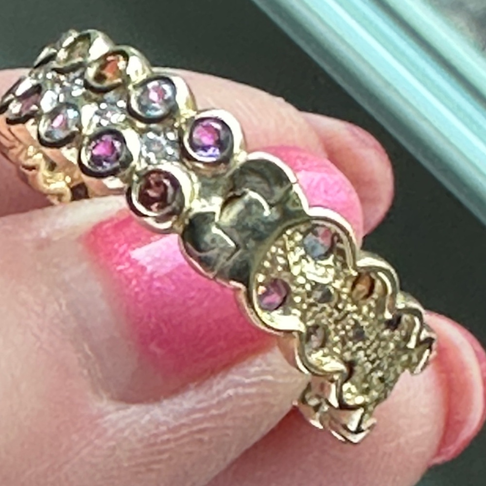 VIBRANT 10K GEMSTONE HOOP EARRINGS -12.5 GRAMS !! - Picture 9 of 15
